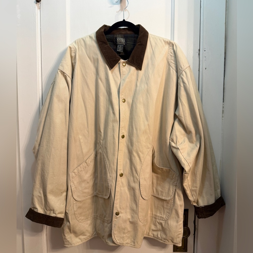 Vintage Sierra Pacific cotton barn jacket with corduroy collar